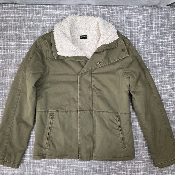 J CREW Short Field Jacket Women’s S Utility Bomber Fleece Lined Khaki Green - Picture 6 of 6